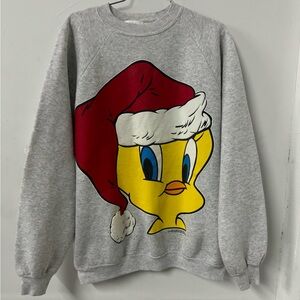 Vintage Official Looney Tunes Product 95 Tweety Bird Christmas Sweatshirt SZ 2XL